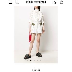 NWT Sacai Panelled Denim Shorts Size 3